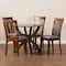 Baxton Studio Bailey Modern and Contemporary Grey Fabric and Walnut Brown Finished Wood 5-Piece Dining Set 174-9879-10901-Zoro - alternate 3